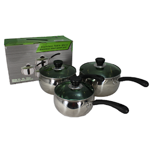 [10341] S S Pearl Pot 3pc Set (JMD-341)